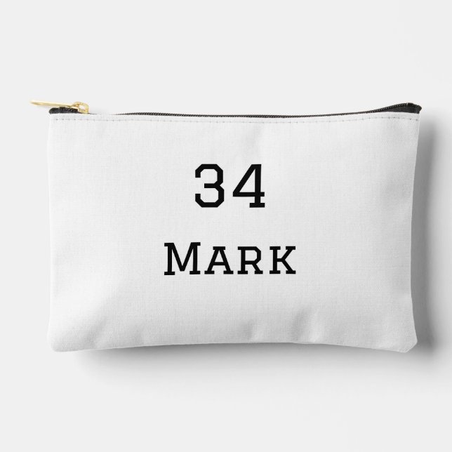 team name add player name date sports men  accessory pouch (Front)