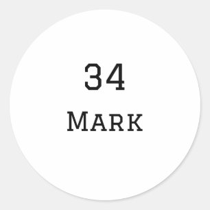 team name add player name date sports men classic round sticker