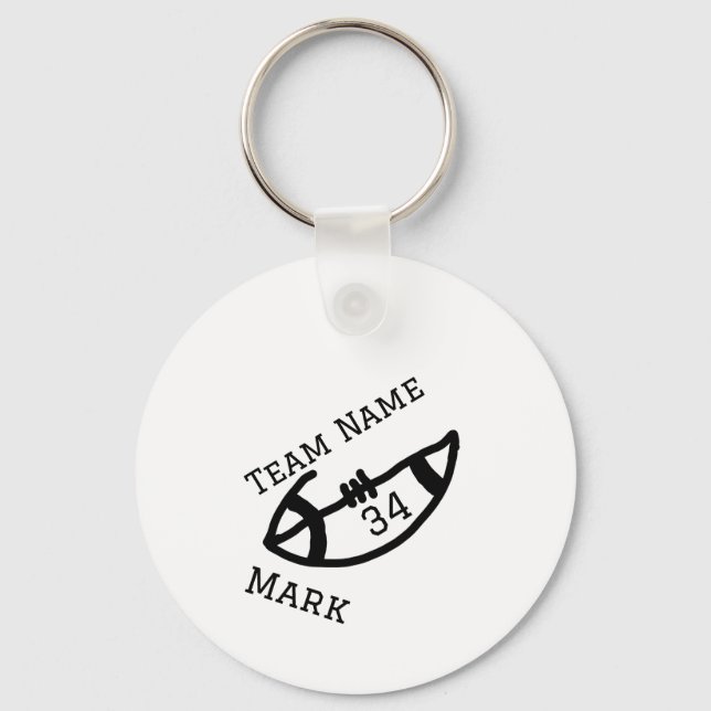 team name add player name date sports men  keychain (Front)