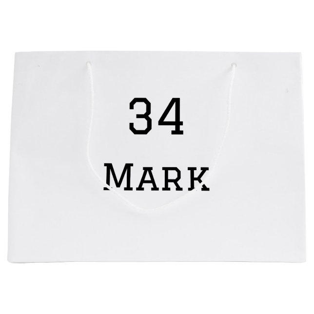 team name add player name date sports men  large gift bag (Front)