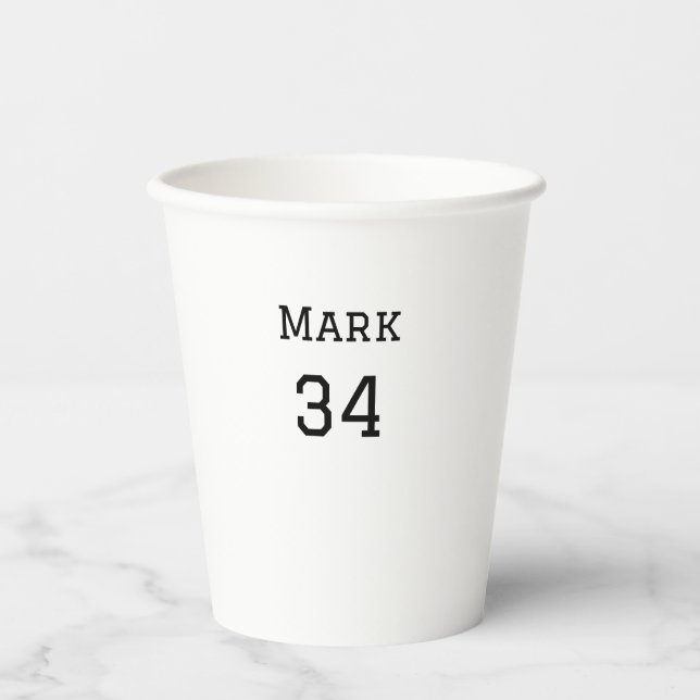team name add player name date sports men  paper cups (Front)
