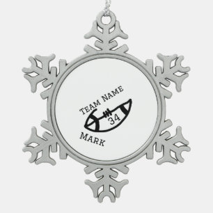 team name add player name date sports men  snowflake pewter christmas ornament