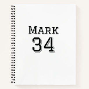 team name add player name date sports men vintage  notebook