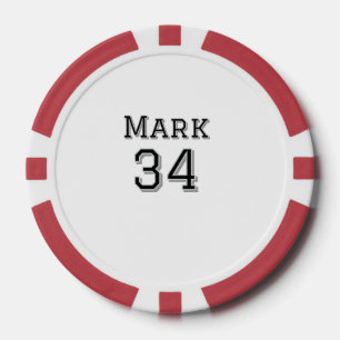 team name add player name date sports men vintage poker chips