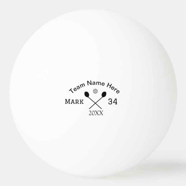 Team name here add name number ball paddle golf  (Front)