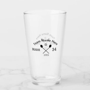 Team name here add name number ball paddle golf glass