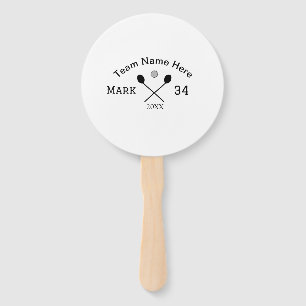 Team name here add name number ball paddle golf  hand fan