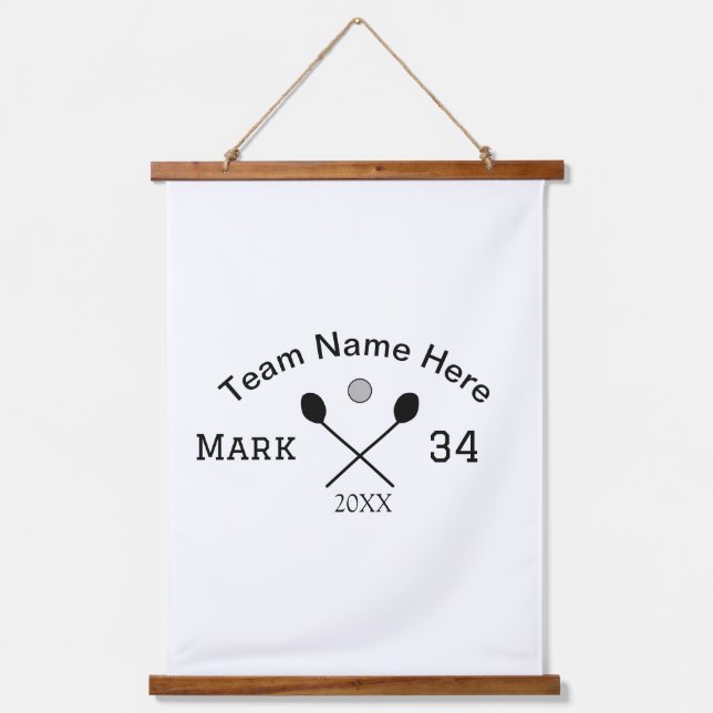 Team name here add name number ball paddle golf  hanging tapestry (Front)