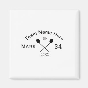 Team name here add name number ball paddle golf  magnet