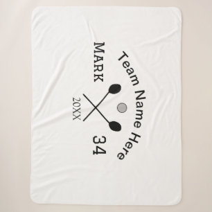 Team name here add name number ball paddle golf sherpa blanket