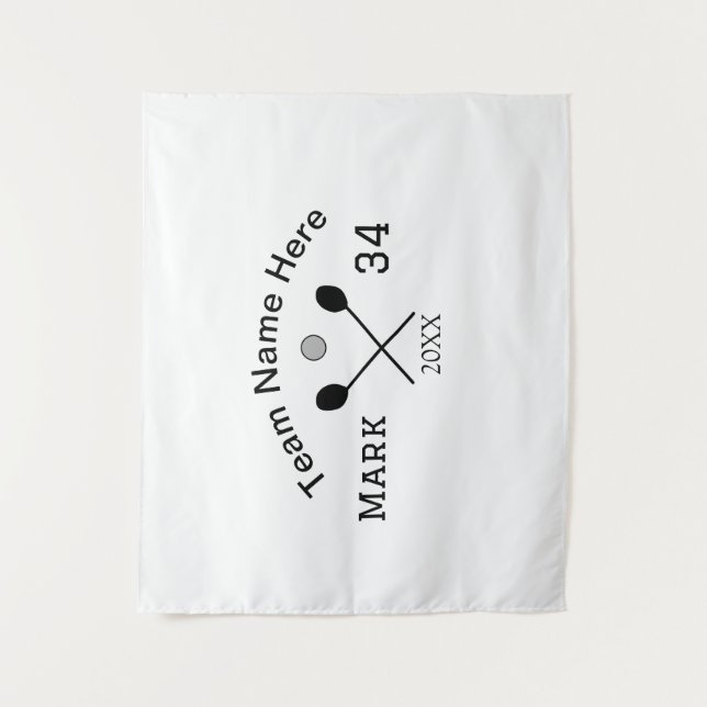 Team name here add name number ball paddle golf  tapestry (Front)