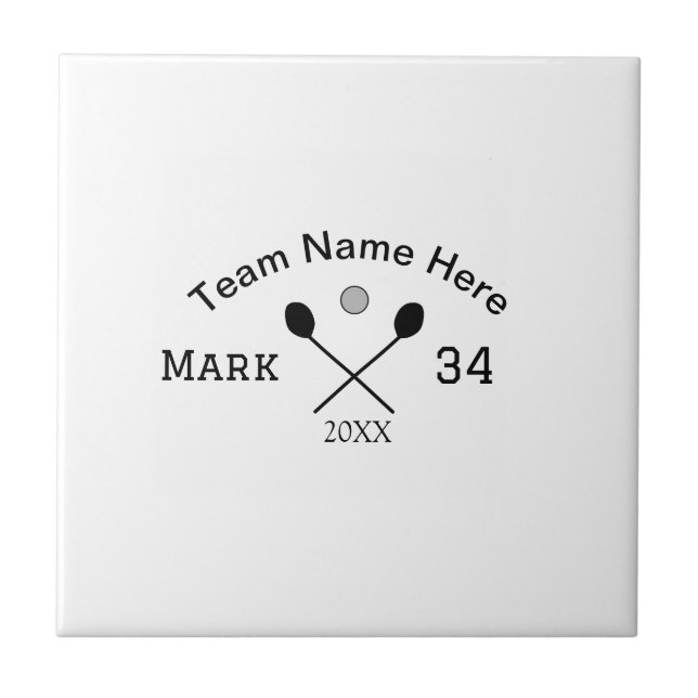 Team name here add name number ball paddle golf  tile (Front)