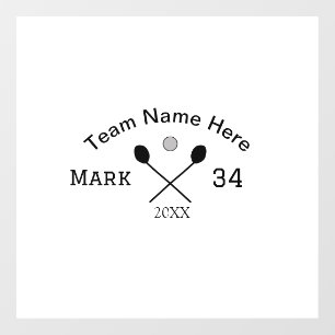 Team name here add name number ball paddle golf  window cling