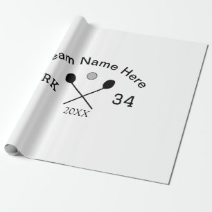 Team name here add name number ball paddle golf  wrapping paper