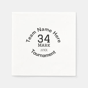 Team name here add name tournament year text napkin