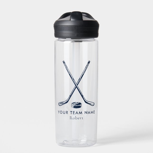 Team Name Ice Hockey Giveaway Personalized Water Bottle (Front)