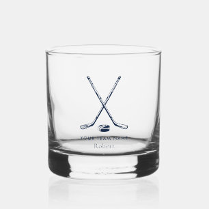 Team Name Ice Hockey Giveaway Personalized Whiskey Glass