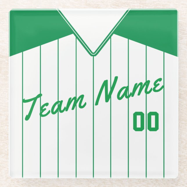 Team Name & Number Coaster Softball Baseball (Front)