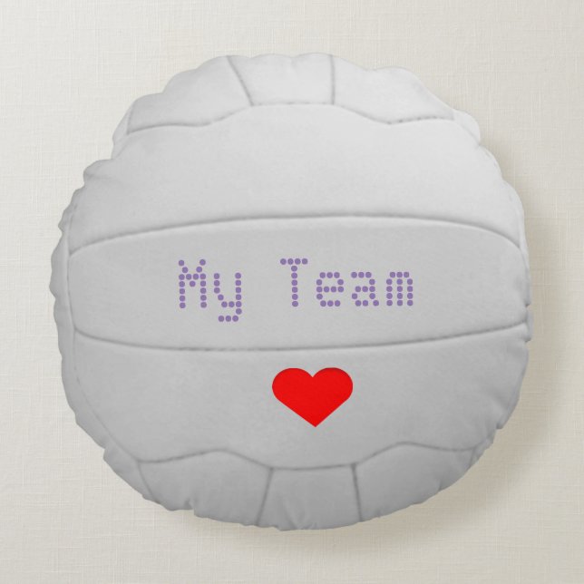 Team Name Personalised Netball Ball Design Round Pillow (Front)