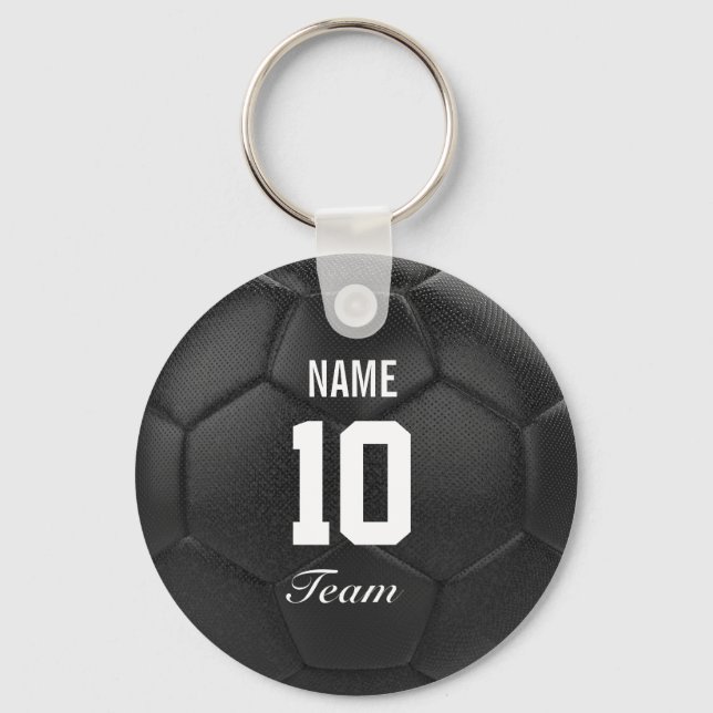 Team Name Soccer Ball Personalized Name Keychain (Front)