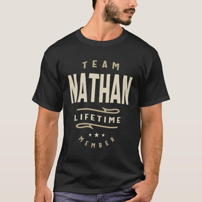 Team Nathan Lifetime Member Custom Name Nathan T-Shirt (Front)