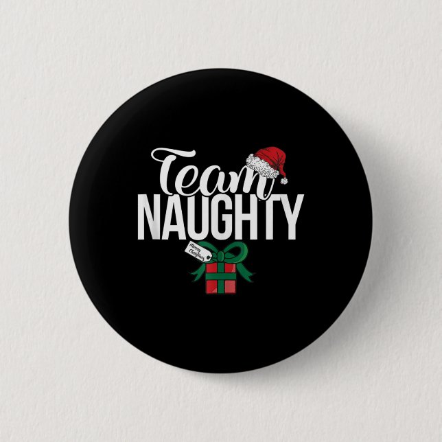 Team Naughty Couple Matching Team Nice  2 Inch Round Button (Front)