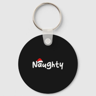 Team Naughty Funny Christmas Couple Matching Team Keychain