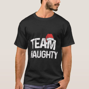 Team Naughty Matching Christmas Couples Costume Na T-Shirt