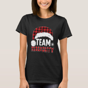 Team Naughty Matching Couples Christmas Pyjamas Re T-Shirt