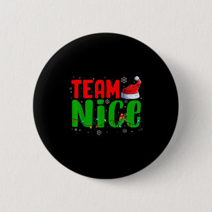 Team Naughty Nice Santa Hat Funny Christmas Matchi 2 Inch Round Button