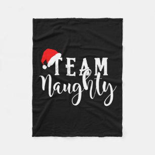 Team Naughty - Team Nice Funny Christmas Couple Ma Fleece Blanket