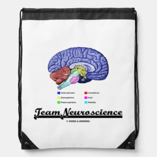 Team Neuroscience Brain Anatomy Attitude Drawstring Bag