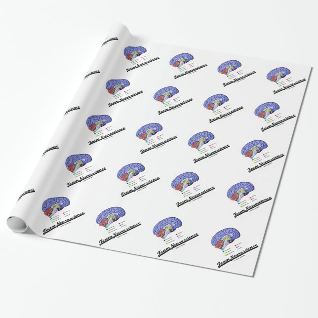 Team Neuroscience (Brain Anatomy Attitude) Wrapping Paper (Unrolled)