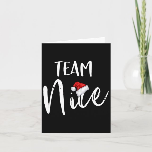 Team Nice Funny Christmas Family Matching Pyjamas  Card (Front)