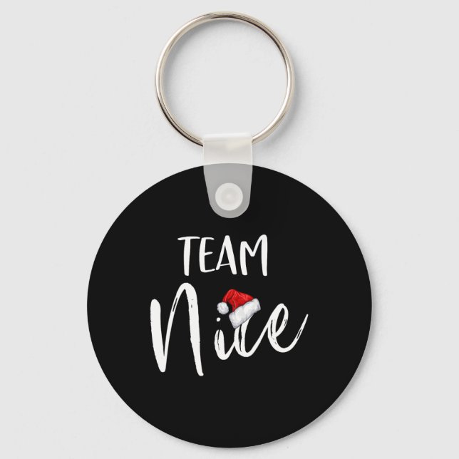 Team Nice Funny Christmas Family Matching Pyjamas  Keychain (Front)