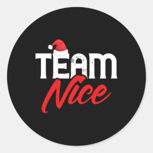 Team Nice Funny Couple Matching Outfit Team Naught Classic Round Sticker