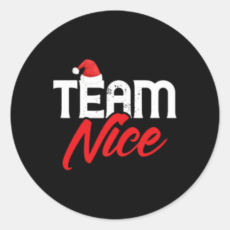 Team Nice Funny Couple Matching Outfit Team Naught Classic Round Sticker