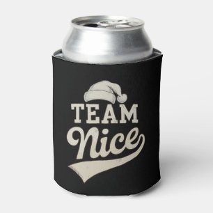 Team Nice Santa Hat Christmas Xmas Matching Family Can Cooler