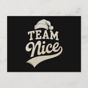 Team Nice Santa Hat Christmas Xmas Matching Family Holiday Postcard