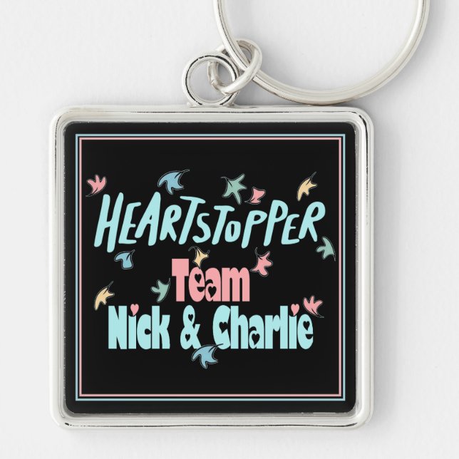 Team Nick And Charlie Black Keychain (Front)