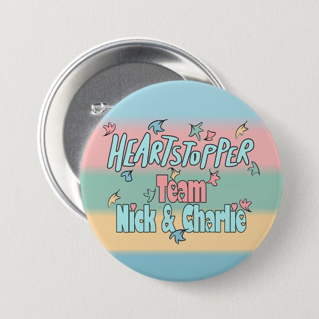 Team Nick And Charlie Colourful 3 Inch Round Button (Front & Back)