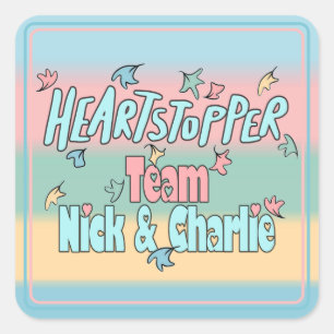 Team Nick And Charlie Colourful Square Sticker