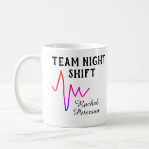 Team night shift nurse doctor medical name heart l coffee mug