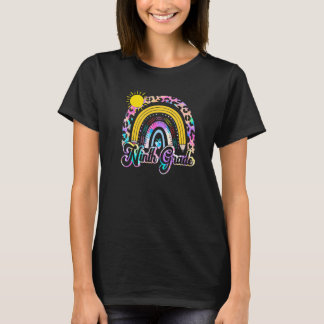 Team Ninth Grade Squad Back To School Rainbow Kids T-Shirt