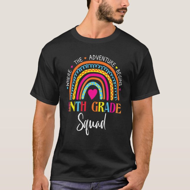 Team Ninth Grade Squad  Teacher Student Back To Sc T-Shirt (Front)