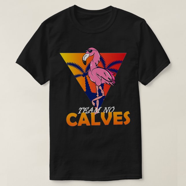 Team No Calves Flamingo Bodybuilding Gym Fitness T T-Shirt (Design Front)