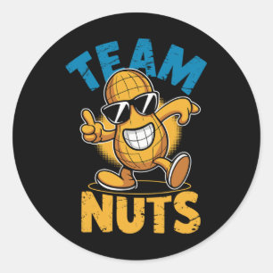 Team Nuts Dab Peanut Funny Cool Gender Reveal Classic Round Sticker