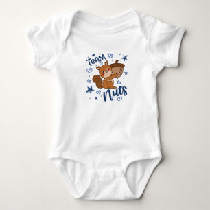 Team Nuts Gender Reveal Party Blue Boy Baby Bodysuit