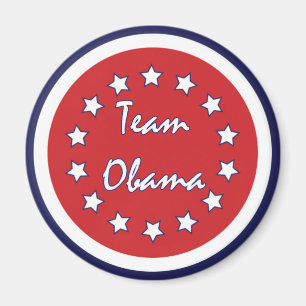 Team Obama Red Circle Magnets