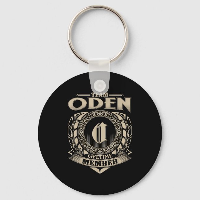 Team Oden Lifetime Member Funny Oden Family Name V Keychain (Front)